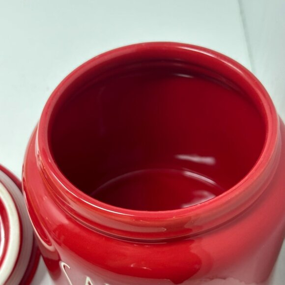 Rae Dunn Red Santa Paws Ceramic Treat Jar Canister Christmas Themed Pet Storage - Picture 5 of 15